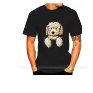 Men's Unbranded T-shirt, black with Goldendoodle dog Print